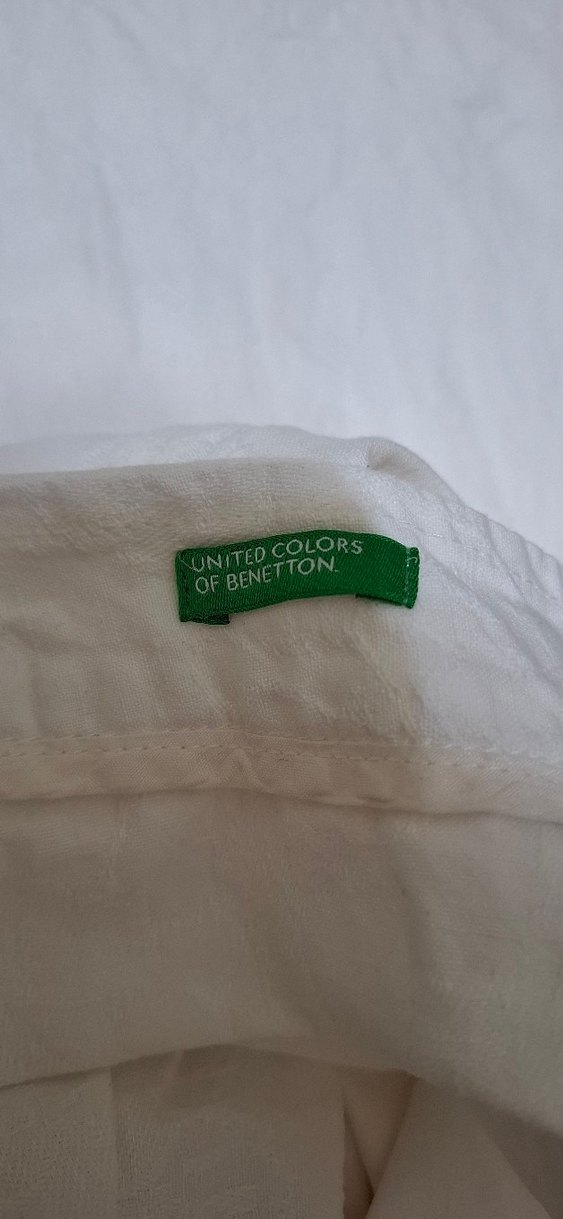 kendinden desenli beyaz kadın pantolon - Görsel 4