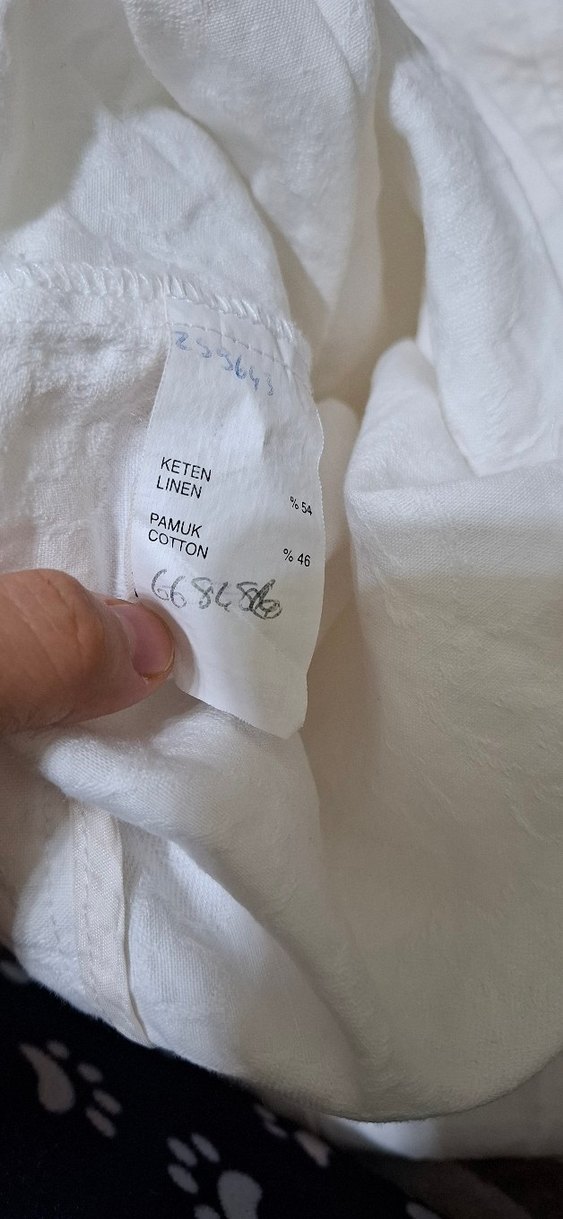 kendinden desenli beyaz kadın pantolon - Görsel 5