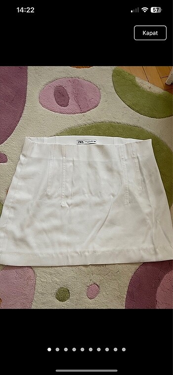 Zara beyaz mini etek l xl beden uygun