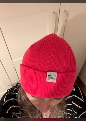 Kadın Kırmızı Örgü Yün Bere - Görsel 6