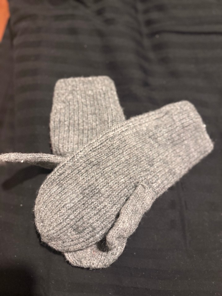 İnci Detaylı Gri Örgü Eldiven - Görsel 5