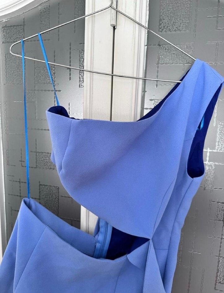 Mavi Drapeli Uzun Abiye Elbise - Görsel 3