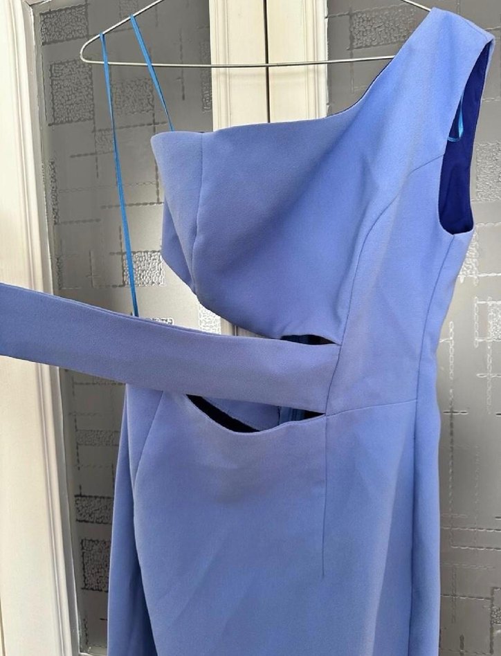 Mavi Drapeli Uzun Abiye Elbise - Görsel 2