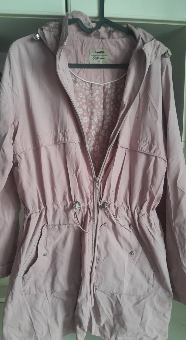 Pembe Düğmeli Midi Kadın Ceket - Görsel 2