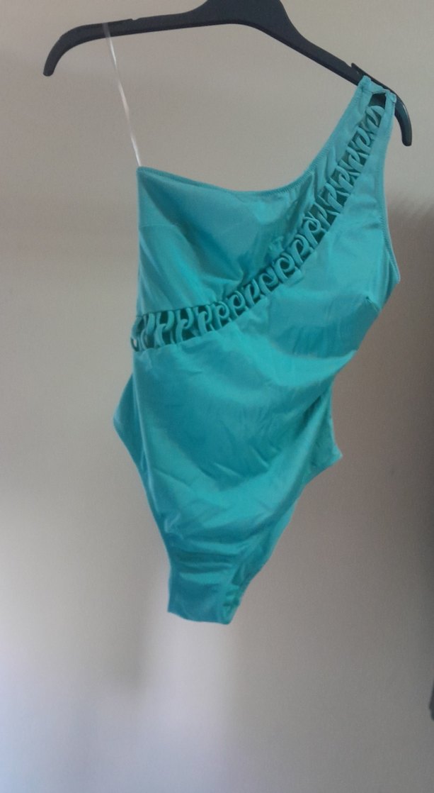 Turkuaz Drapeli Kadın Mayo - Görsel 2