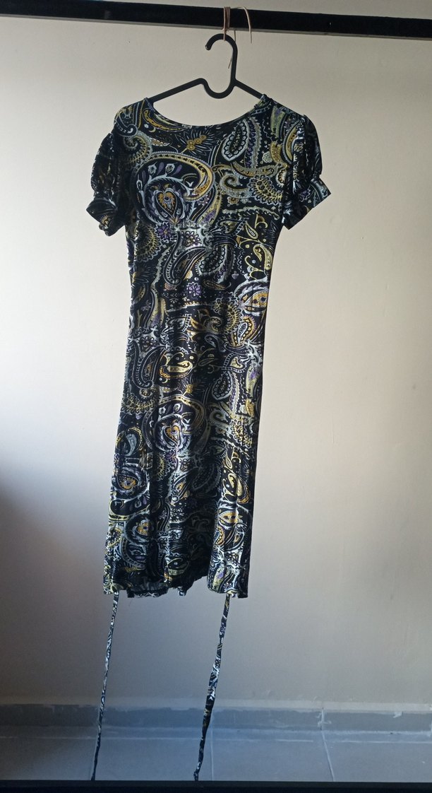 Bohem Gri Uzun Hamile Elbisesi - Görsel 2