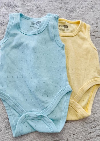 Sarı Pamuklu Kolsuz Bebek Çıtçıtlı Body - Görsel 2