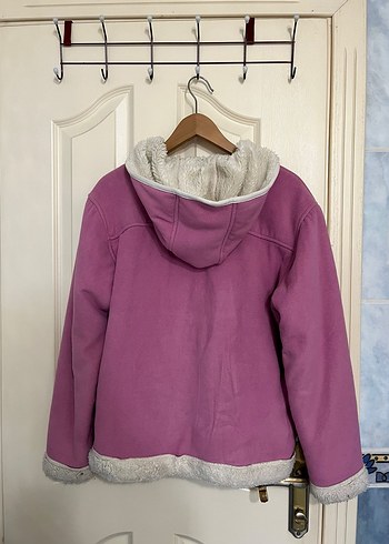 l Beden Pembe Yarım Fermuarlı Peluş Sweatshirt