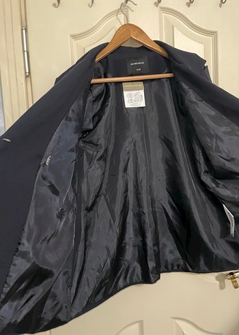 xl Beden Barrels And Oil Lacivert Keten Kadın Blazer Ceket