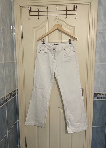 xl Beden Beyaz Kadın Kot Normal Boy Pantolon