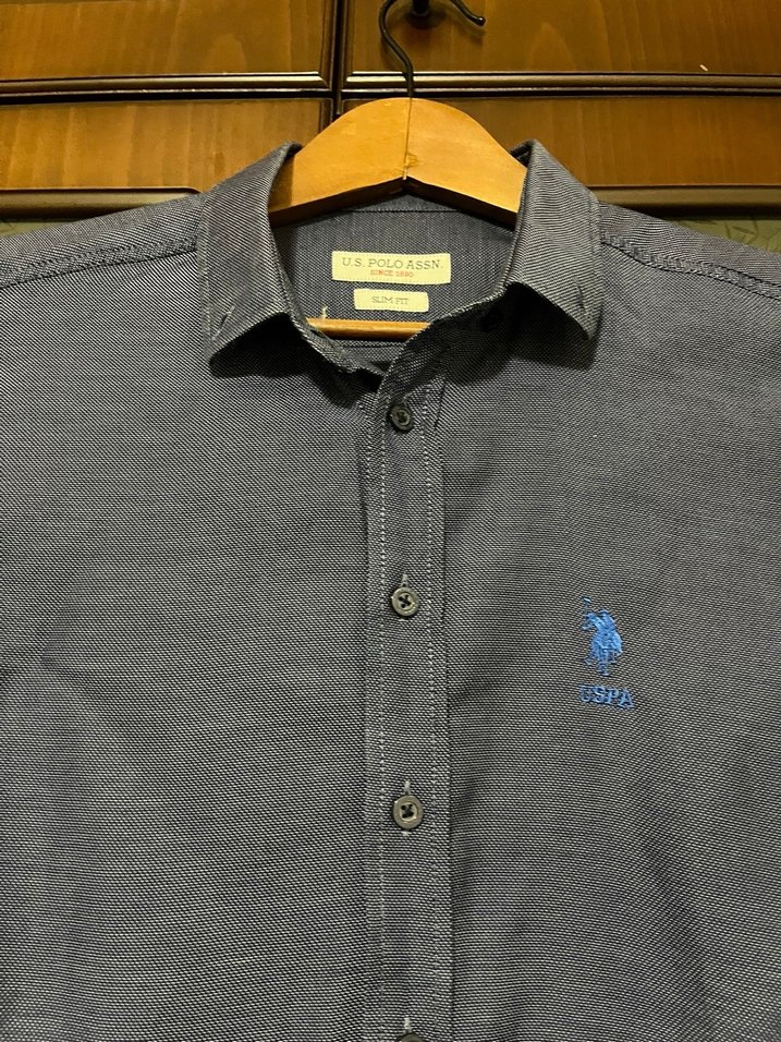 Gri Uzun Kollu Denim Erkek Gömlek - Görsel 3