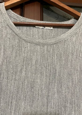 Gri Uzun Kollu Triko kazak Elbise - Görsel 3