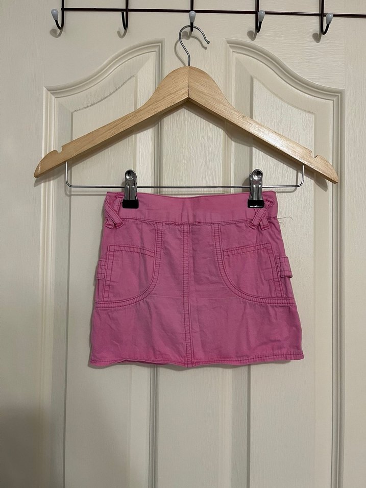 Pembe Düğmeli Kız Denim Etek - Görsel 2