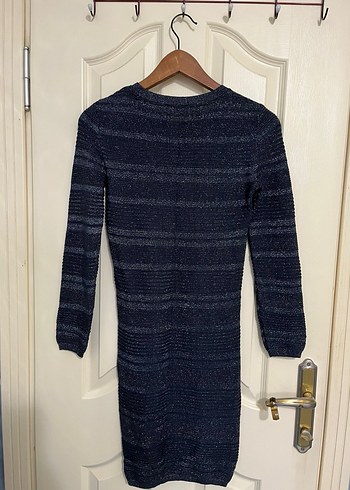 Lacivert Triko Midi Elbise - Görsel 2