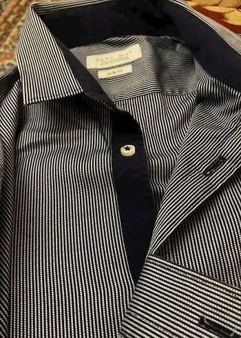 Zara Man Erkek Çizgili Kısa Kollu Gömlek - Görsel 4