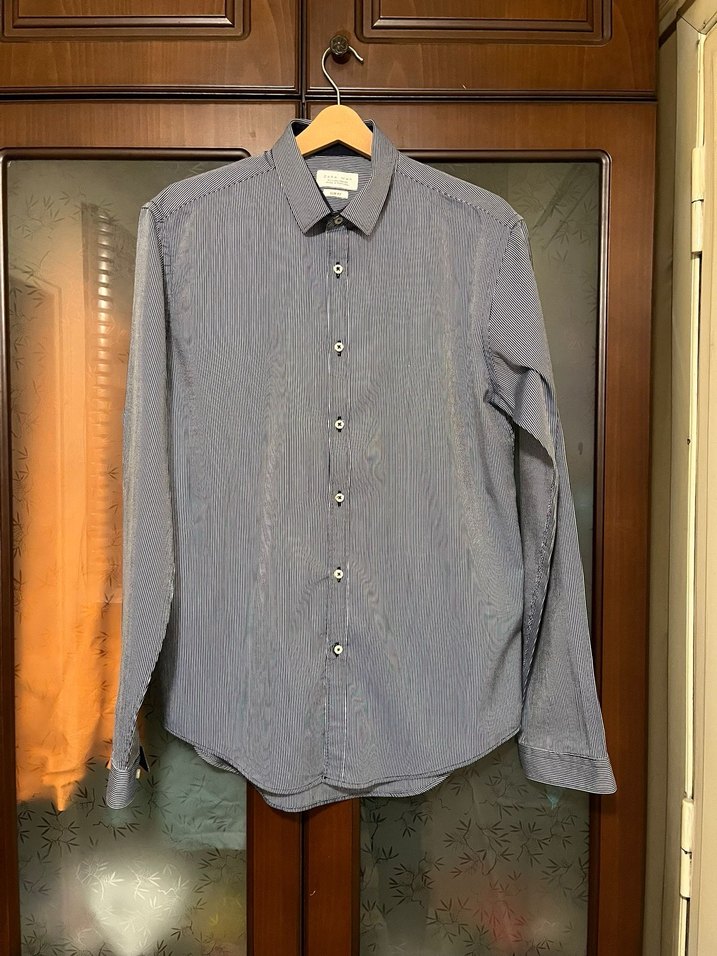 Zara Man Erkek Çizgili Kısa Kollu Gömlek - Görsel 2