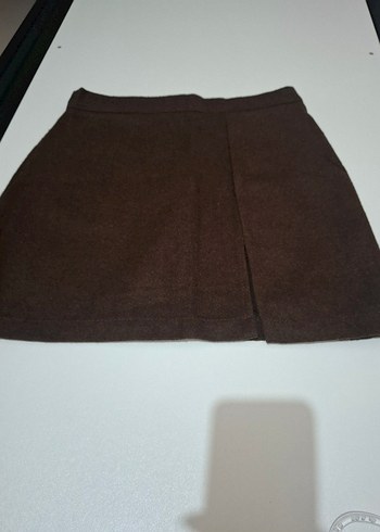 Kahverengi Mini Etek Rahat Kesim