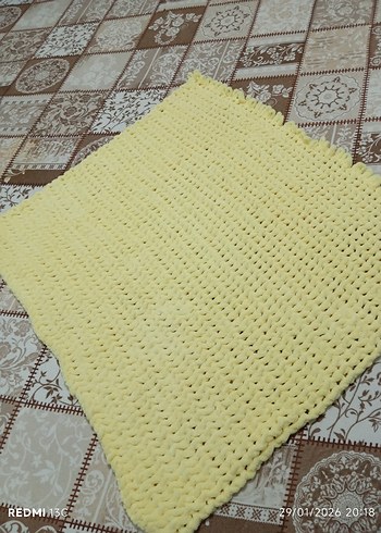 Sarı Örgü Bebek Battaniyesi alize ipiyle - Görsel 4