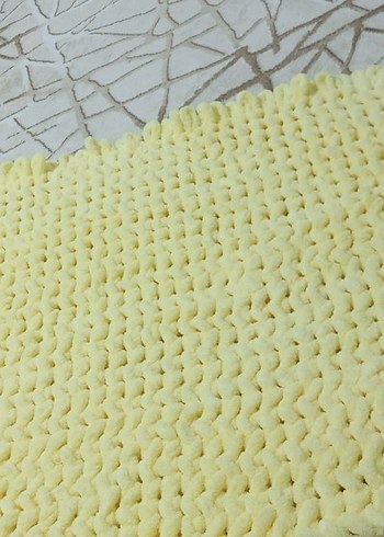 Sarı Örgü Bebek Battaniyesi alize ipiyle - Görsel 3