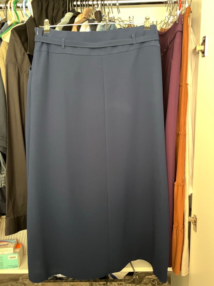 Kadın Lacivert Uzun Kemerli Etek - Görsel 3