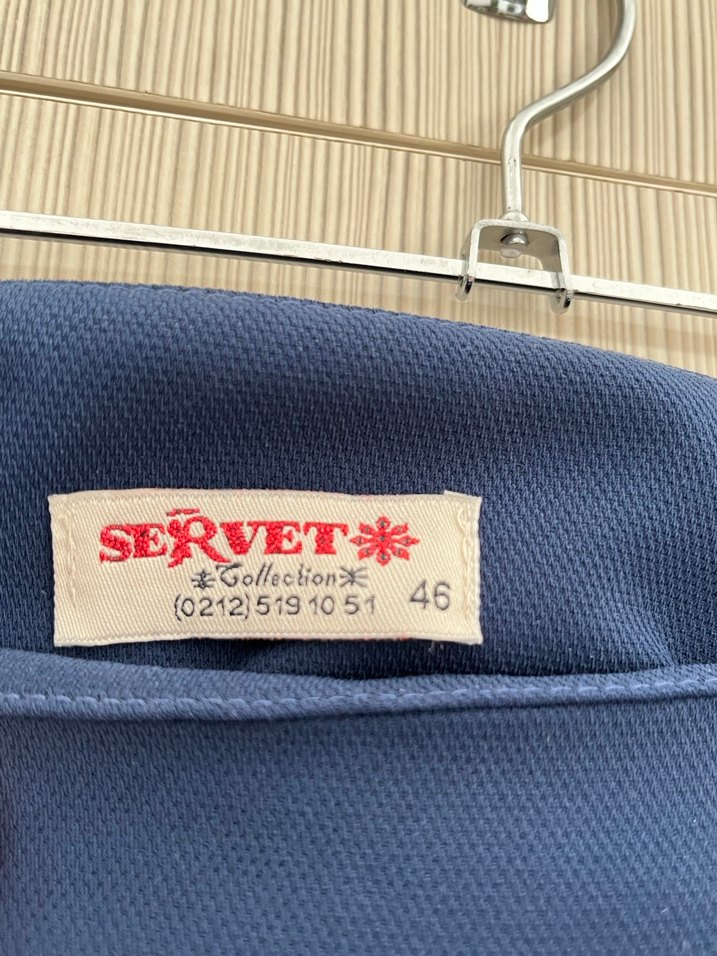 Kadın Lacivert Uzun Kemerli Etek - Görsel 2