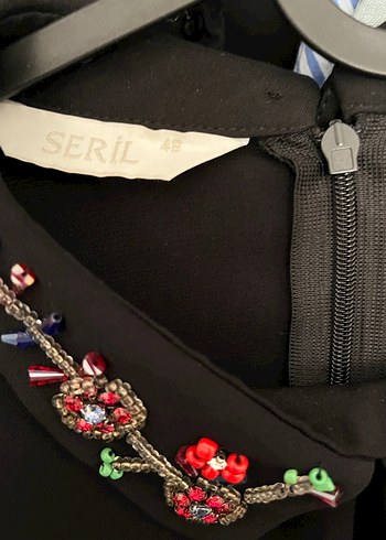 İşlemeli Yaka Detaylı Gri Kadın gömlek - Görsel 3