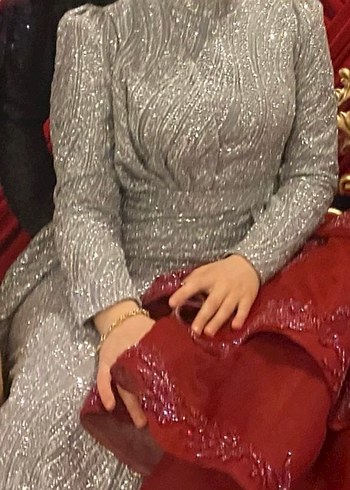 Gri taşlı abiye - Görsel 2