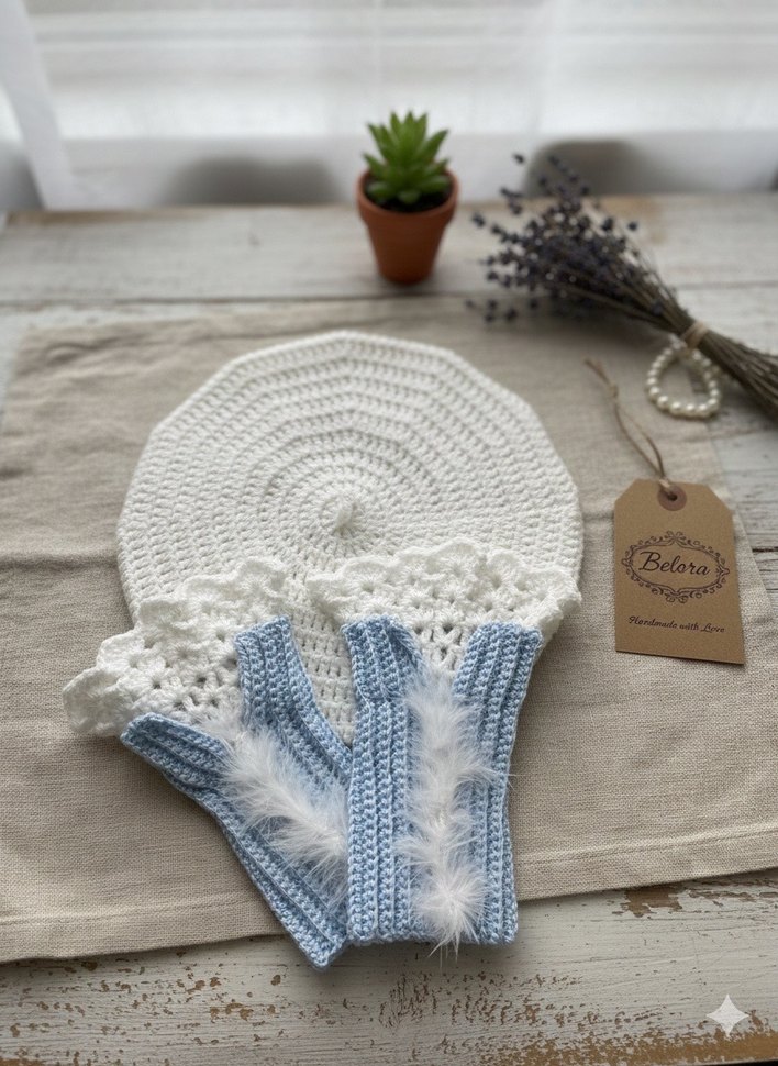 El Örgüsü parmaksız eldiven - Görsel 2