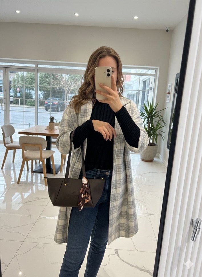 Kahverengi Deri Kadın Omuz Çantası - Görsel 2