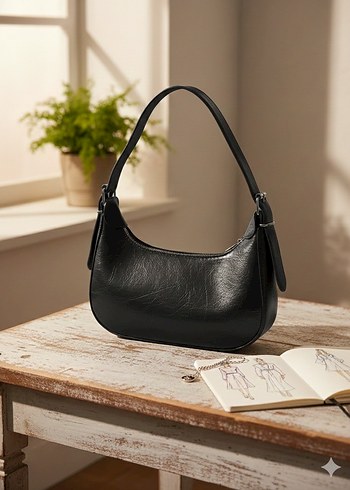 Deri Tokalı Kadın Çanta - Görsel 2