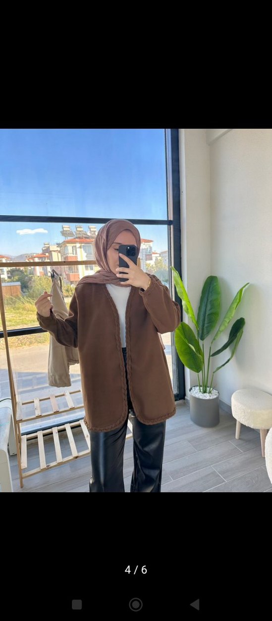 Kahverengi Midi Kadın Kaban - Görsel 3