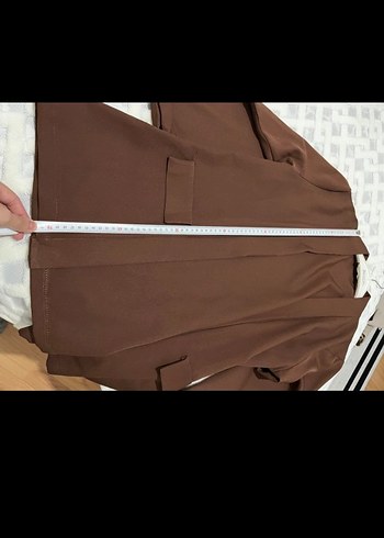 Kahverengi Uzun Kadın Ceket - Görsel 4