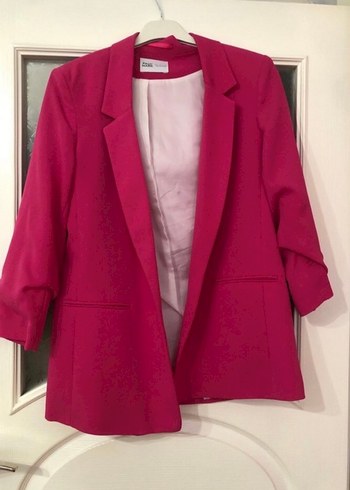 Paul mark Bordo Kadın Düğmeli Midi Blazer Ceket - Görsel 2