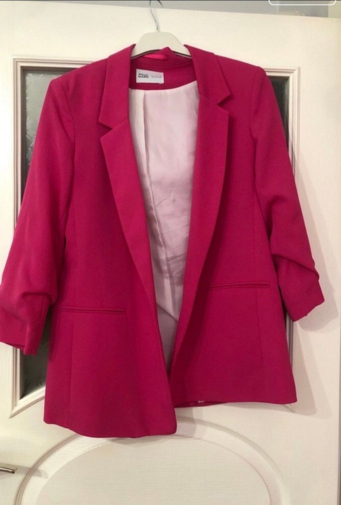 Paul mark Bordo Kadın Düğmeli Midi Blazer Ceket - Görsel 2