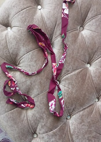 Bordo Uzun tesettür çiçekli Elbise - Görsel 7