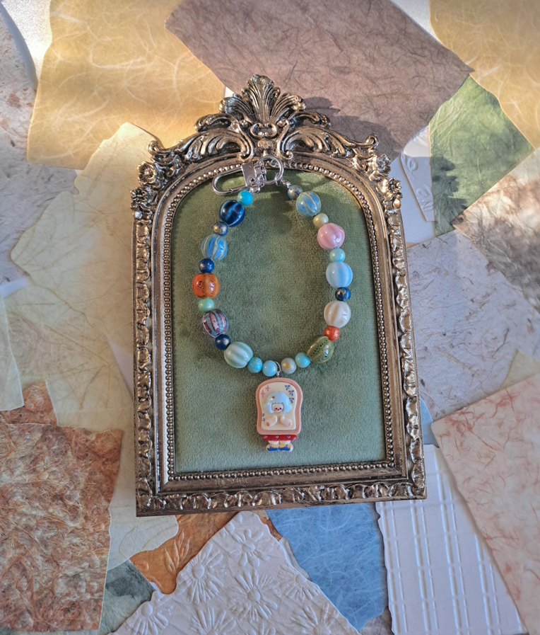 Turkuaz Bohem Nakışlı Boncuklu charm - Görsel 2