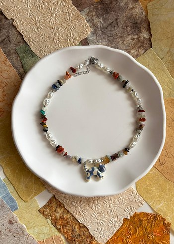 Bohem Çok Renkli Boncuklu Midi Kolye - Görsel 2