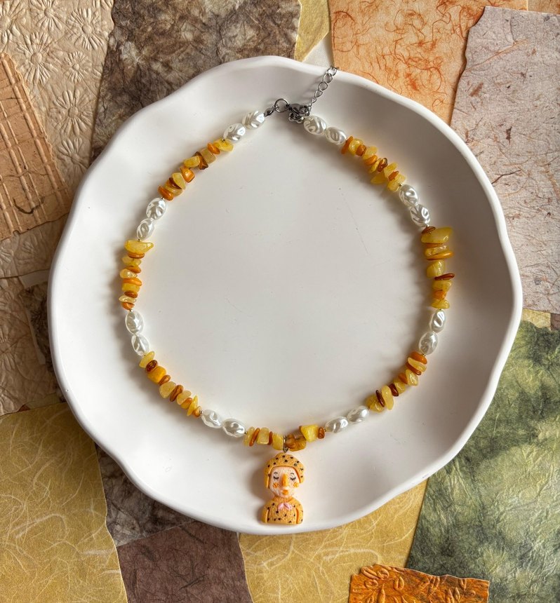 Sarı Boncuklu Bohem Midi Kolye - Görsel 4