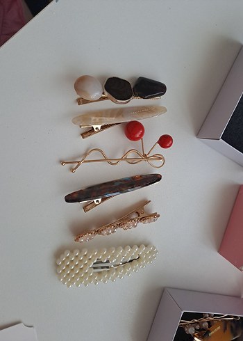 Diğer Bohem Tarzda Boncuklu Kahverengi Saç Tokası Seti