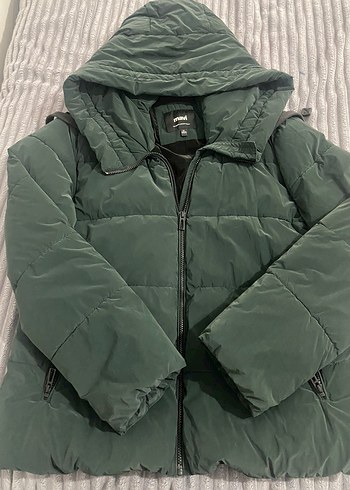 Fermuarlı Yeşil Kadın Kışlık Mont - Görsel 2