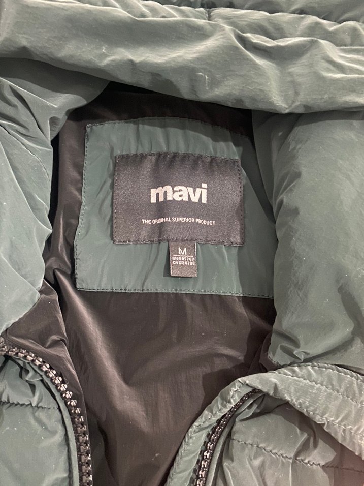 Fermuarlı Yeşil Kadın Kışlık Mont - Görsel 3