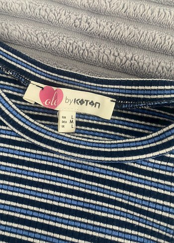 Lacivert Çizgili Kadın Tişört - Görsel 2