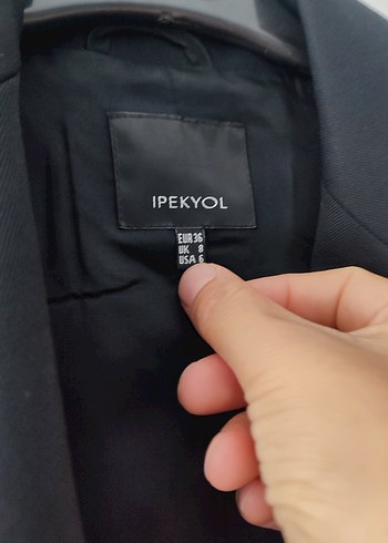 s Beden Siyah Kadın Düğmeli Klasik Ceket