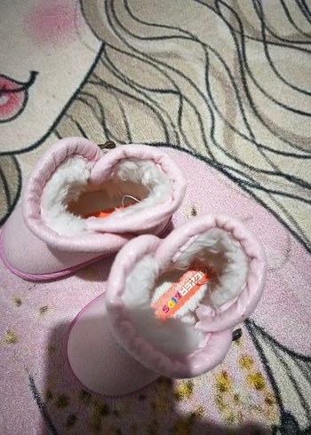 Pembe Kız Çocuk Sıcak Terlikler Tokalı - Görsel 4