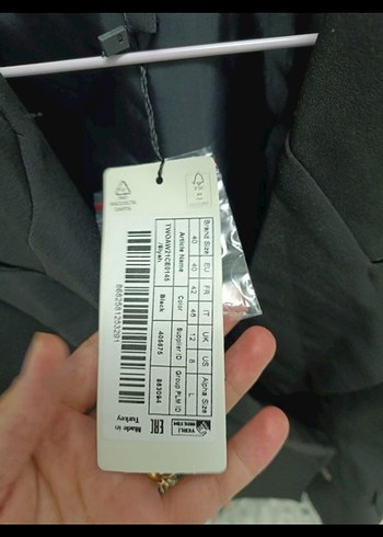 40 Beden siyah Renk Siyah Düğmeli Kadın Blazer Ceket