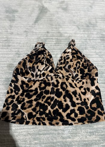 Kahverengi Leopar Desenli Midi Badi