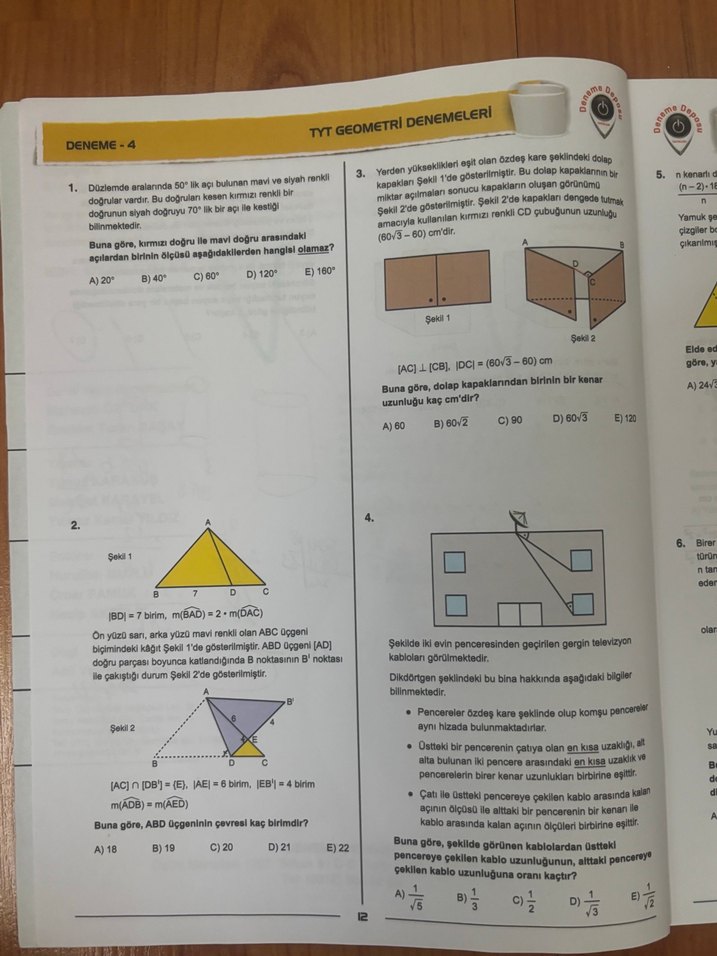 Deneme Deposu 15 TYT-15 AYT Geometri Denemeleri - Görsel 2