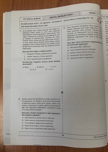TYT Sosyal Bilimler Branş Denemeleri 30x20 - Görsel 2