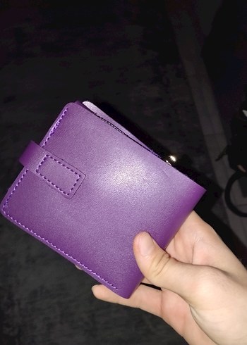 Mor Deri Kadın Cüzdanı Tokalı - Görsel 2