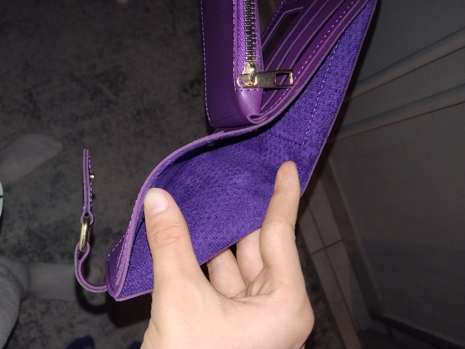 Mor Deri Kadın Cüzdanı Tokalı - Görsel 5